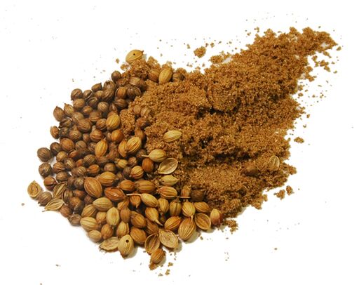 Biji coriandra dari parasit