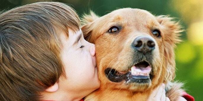 anak laki-laki mencium anjing dan terinfeksi parasit